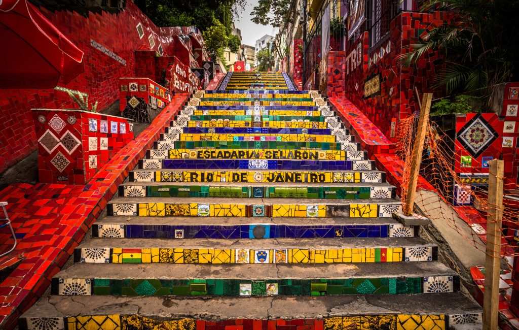 Rio de Janeiro - June 21, 2017: The Selaron Steps in the historic center of Rio de Janeiro, Brazil